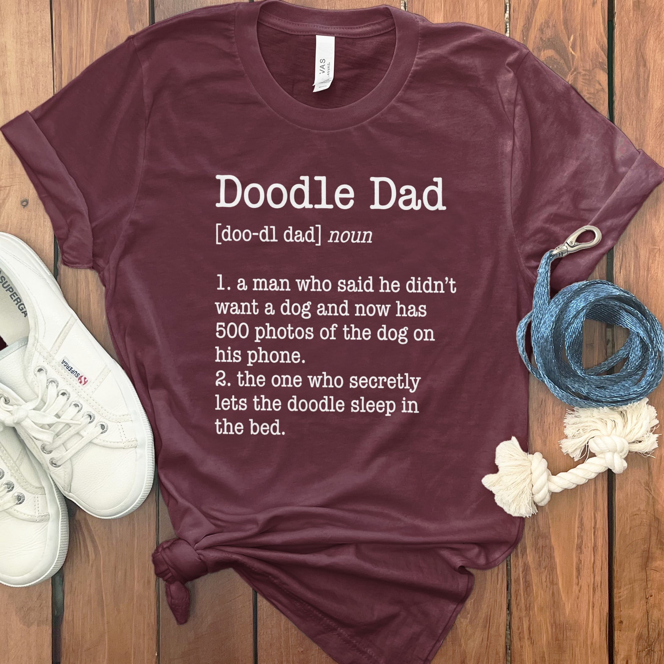 Doodle Dad Dictionary T-Shirt in Maroon / S by Puppy Jo