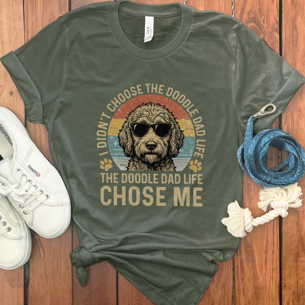 Doodle Dad Life T-Shirt in Military Green / M by Puppy Jo