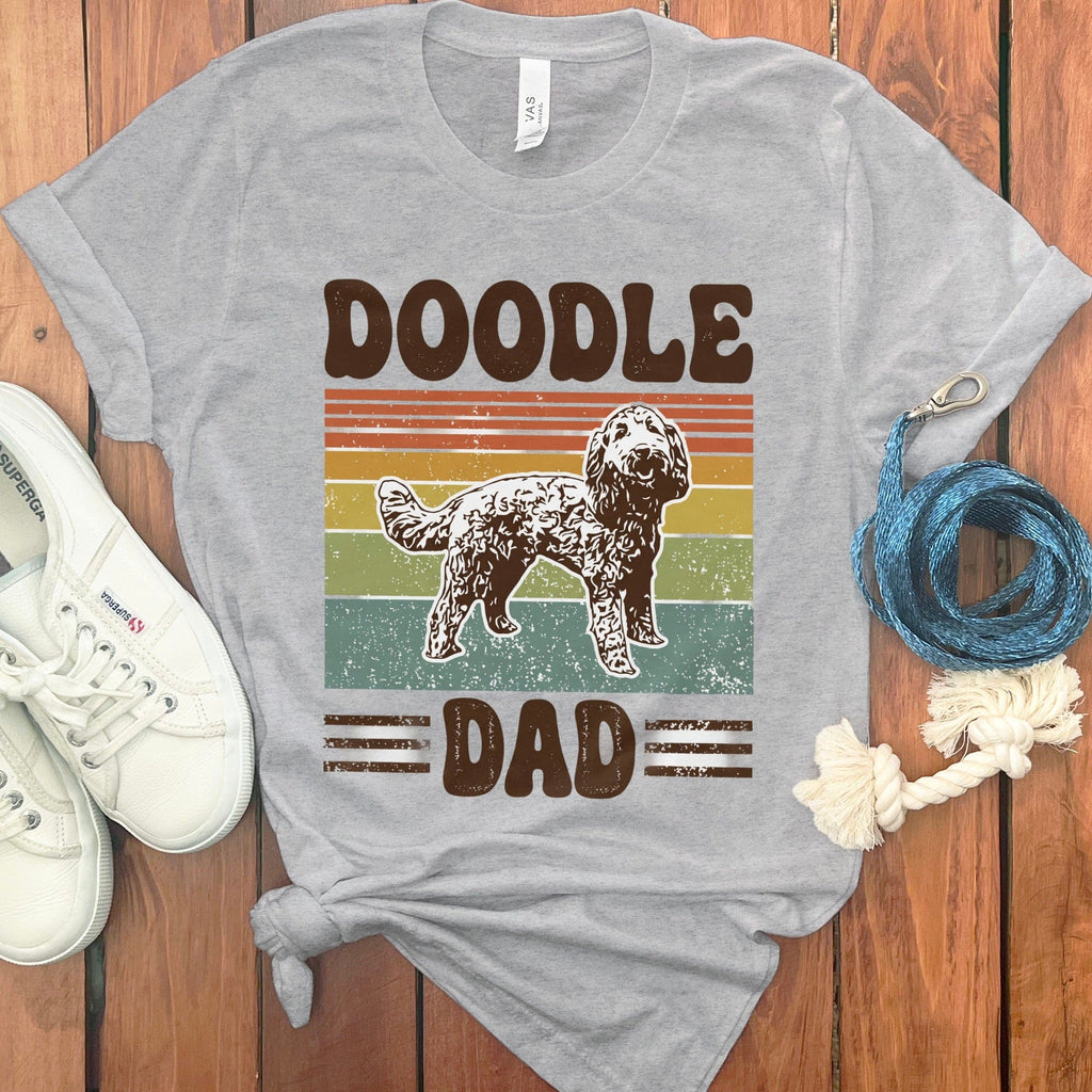 Doodle Dad Retro Font T-Shirt in Athletic Heather / S by Puppy Jo