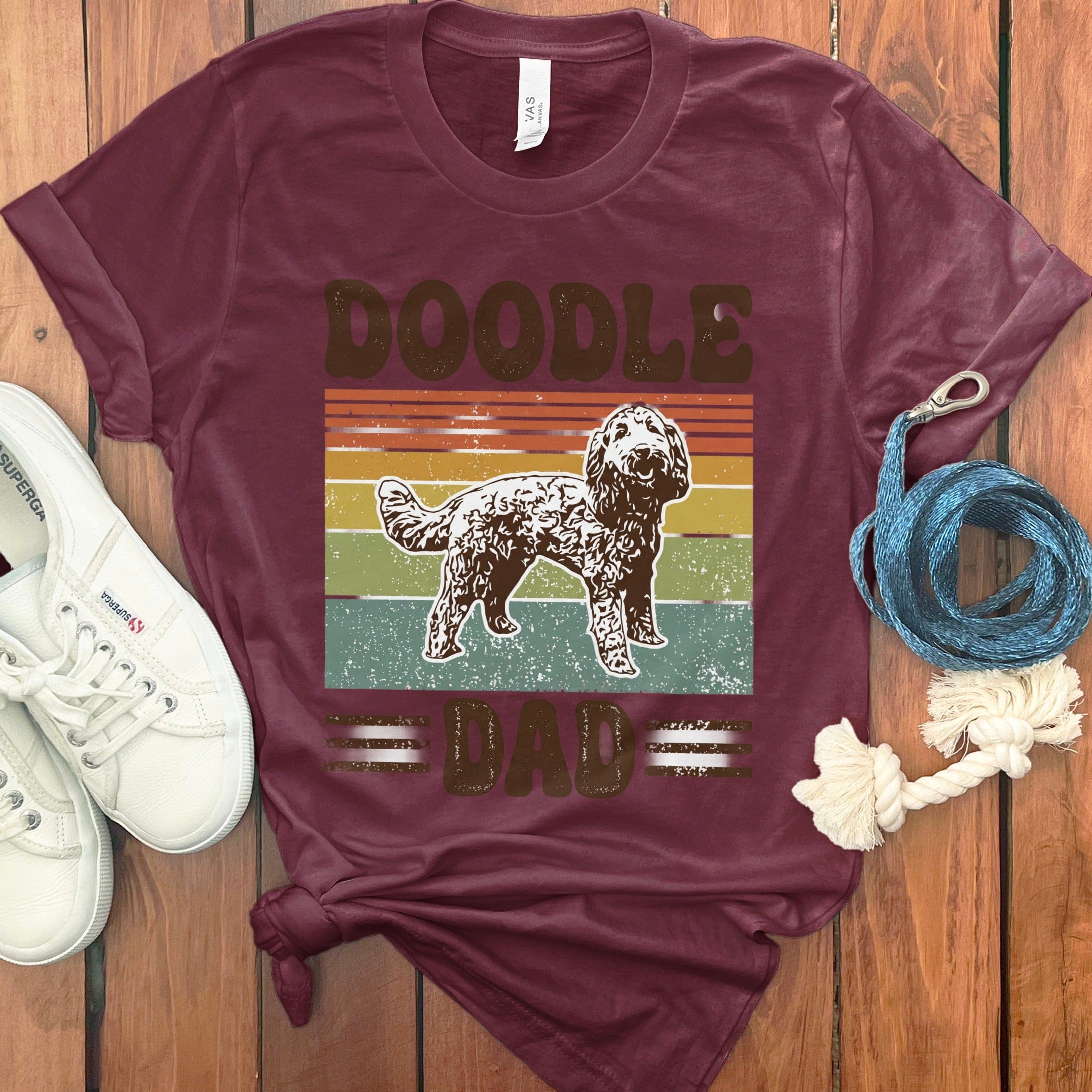 Doodle Dad Retro Font T-Shirt in Maroon / S by Puppy Jo