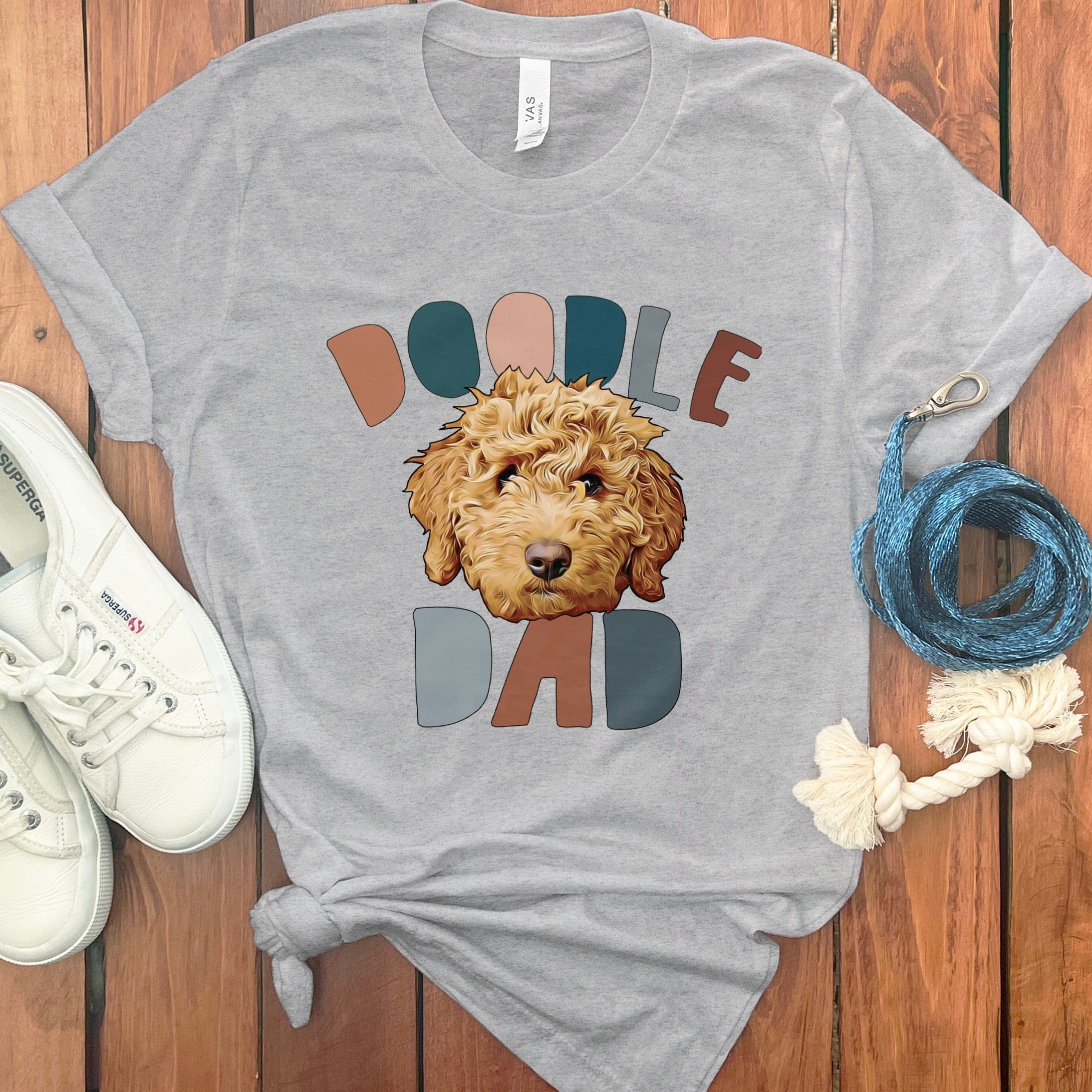 Doodle Dad Retro T-Shirt in Athletic Heather / S by Puppy Jo