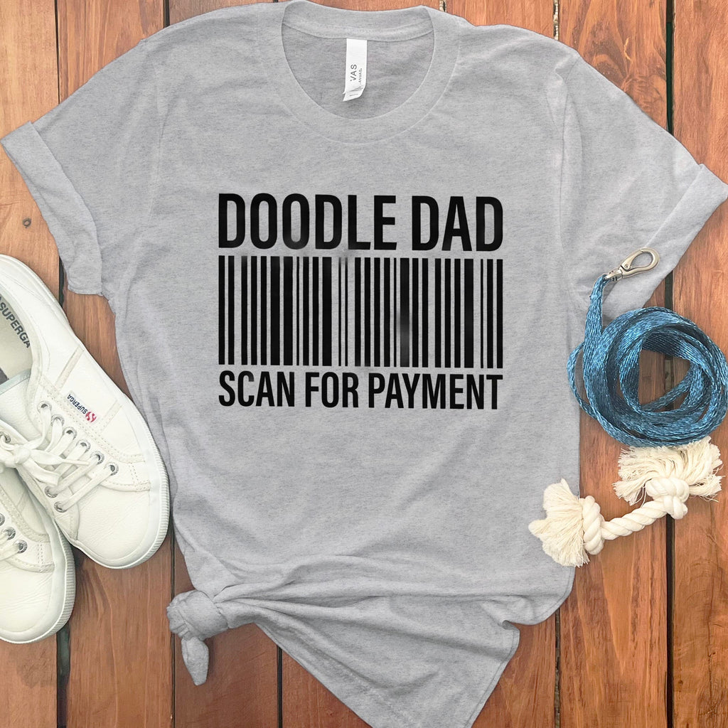 Doodle Dad Scan T-Shirt in Athletic Heather / S by Puppy Jo