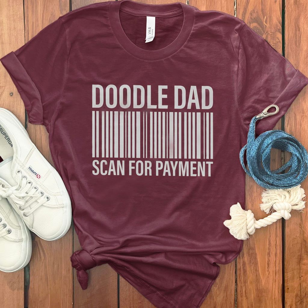 Doodle Dad Scan T-Shirt in Maroon / S by Puppy Jo