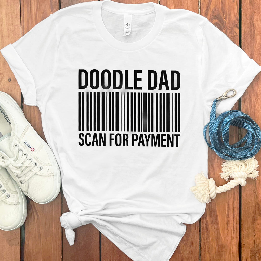 Doodle Dad Scan T-Shirt in White / S by Puppy Jo