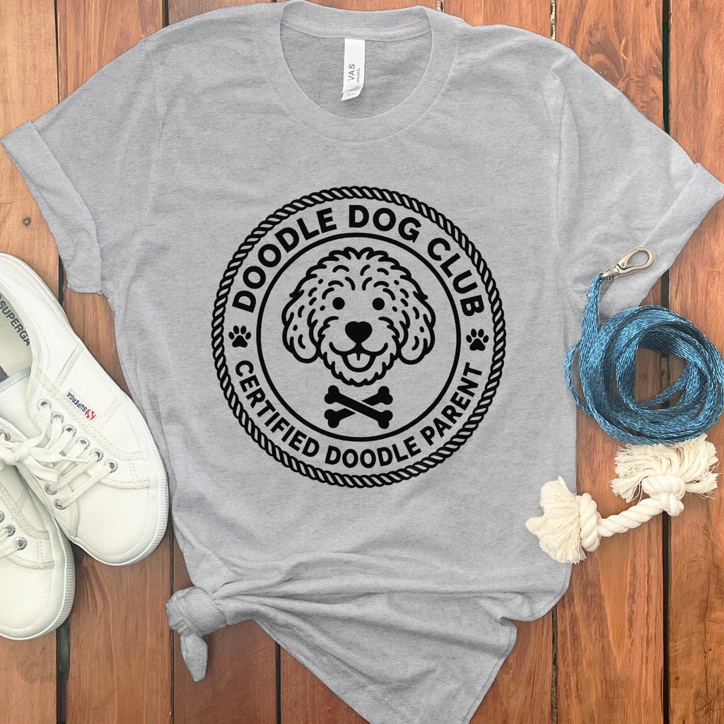 Doodle Dog Club T-Shirt in Athletic Heather / S by Puppy Jo