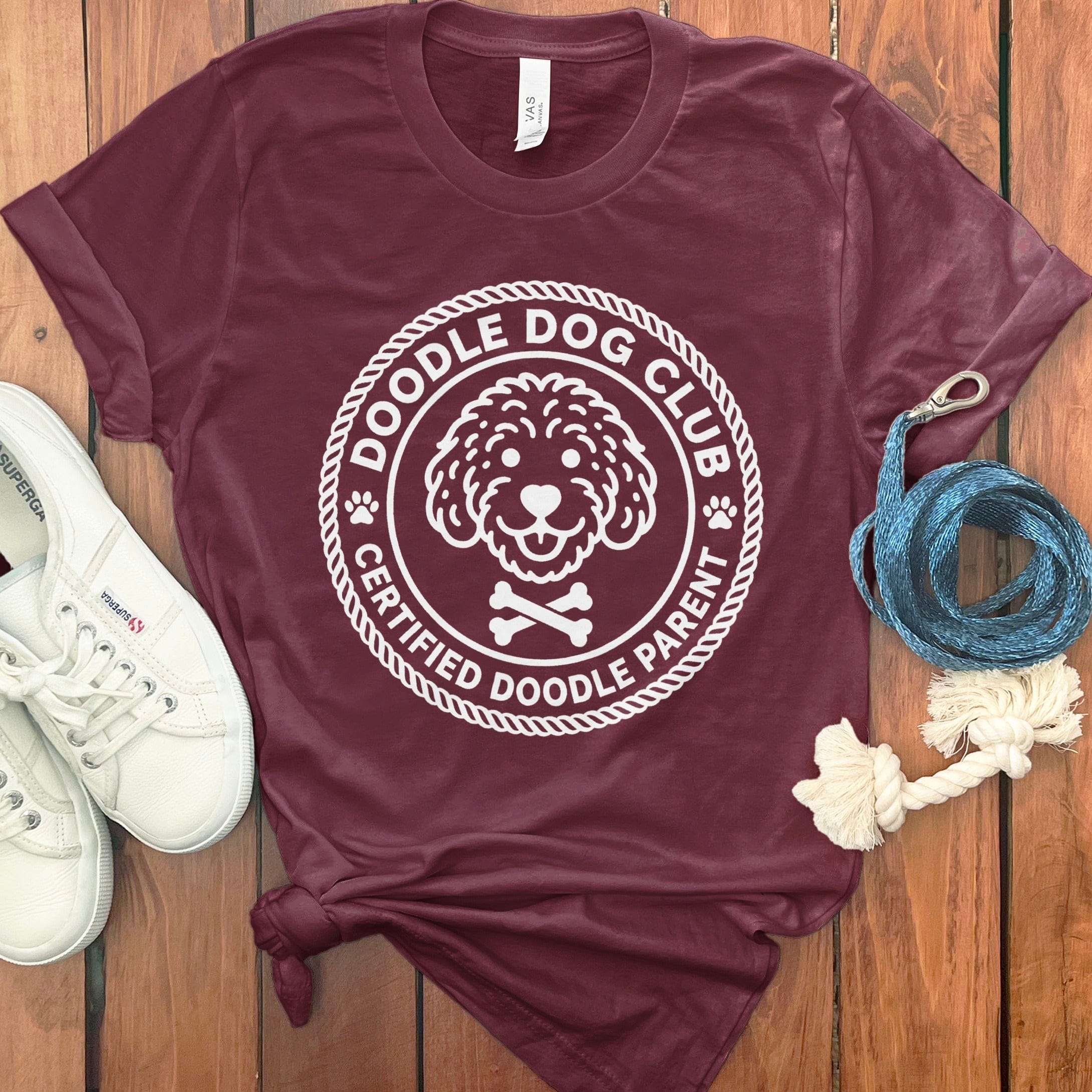 Doodle Dog Club T-Shirt in Maroon / S by Puppy Jo