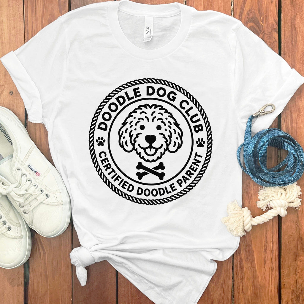 Doodle Dog Club T-Shirt in White / S by Puppy Jo