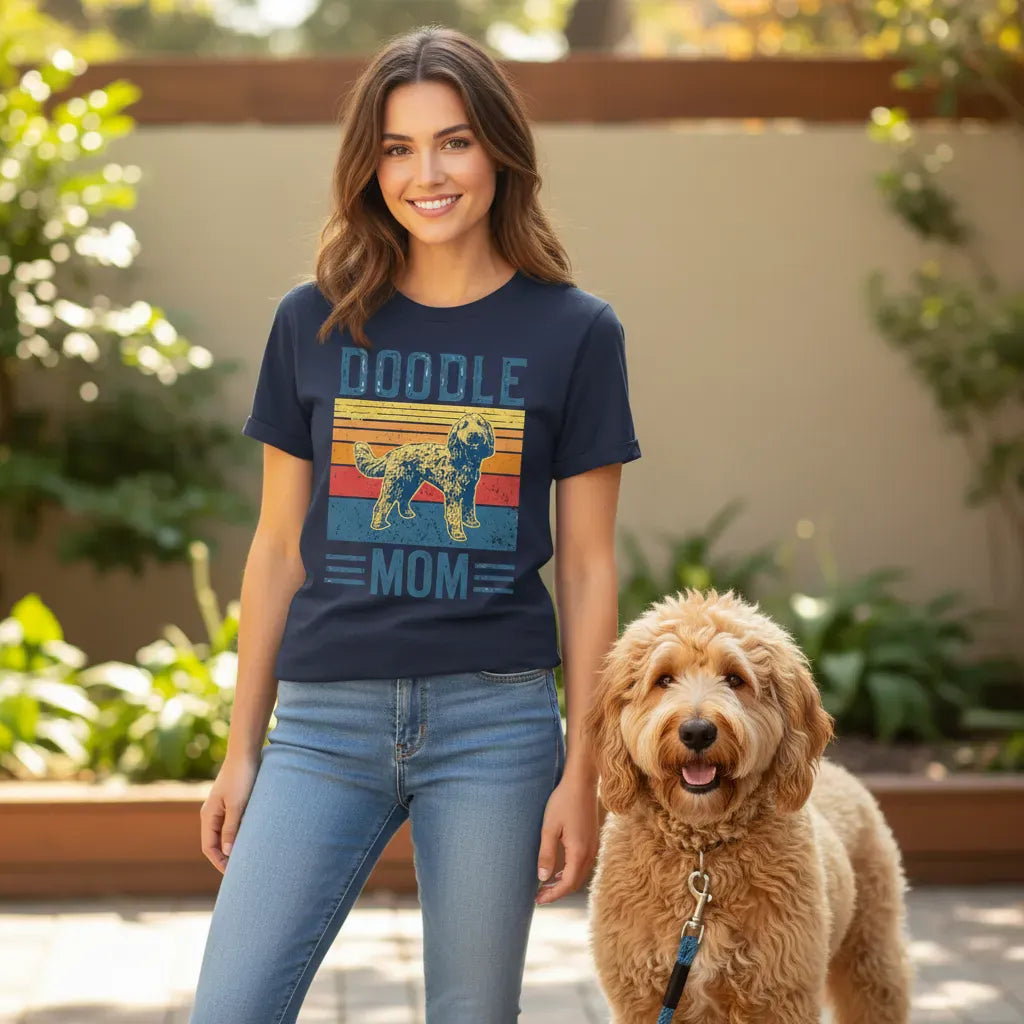 Doodle Dog Mom Retro T-Shirt in by Puppy Jo