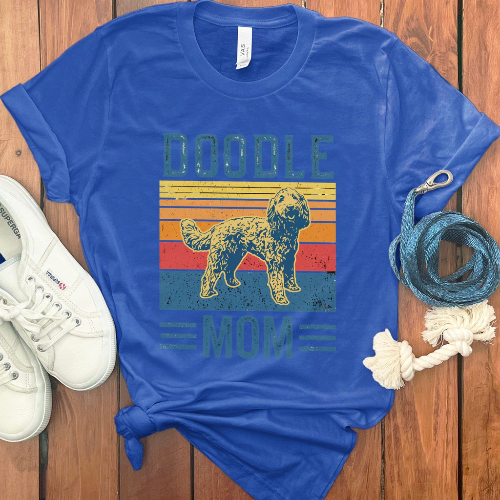 Doodle Dog Mom Retro T-Shirt in True Royal / S by Puppy Jo