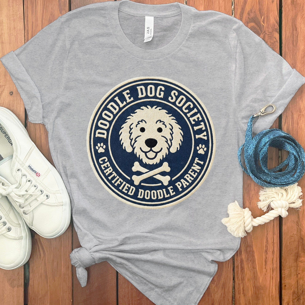 Doodle Dog Society T-Shirt in Athletic Heather / S by Puppy Jo