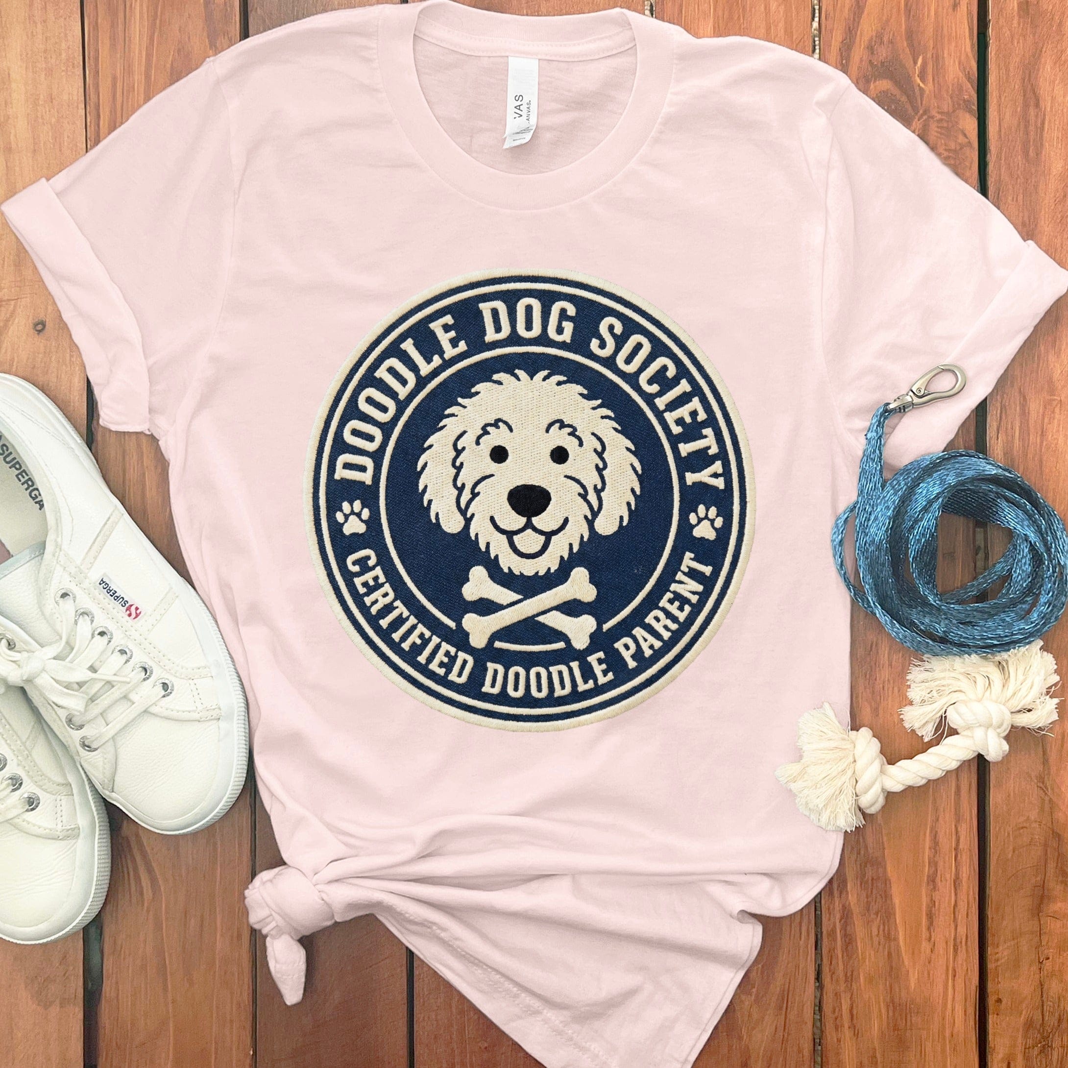 Doodle Dog Society T-Shirt in Soft Pink / S by Puppy Jo