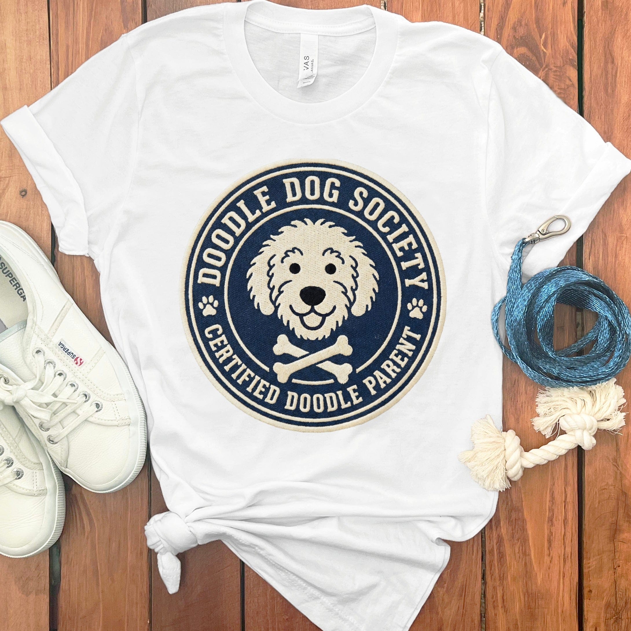 Doodle Dog Society T-Shirt in White / S by Puppy Jo