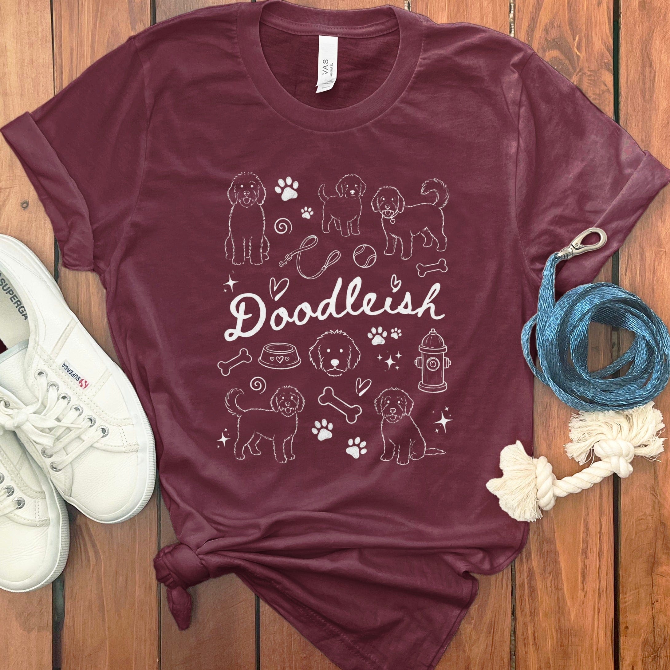Doodle Dog T-Shirt in Maroon / S by Puppy Jo