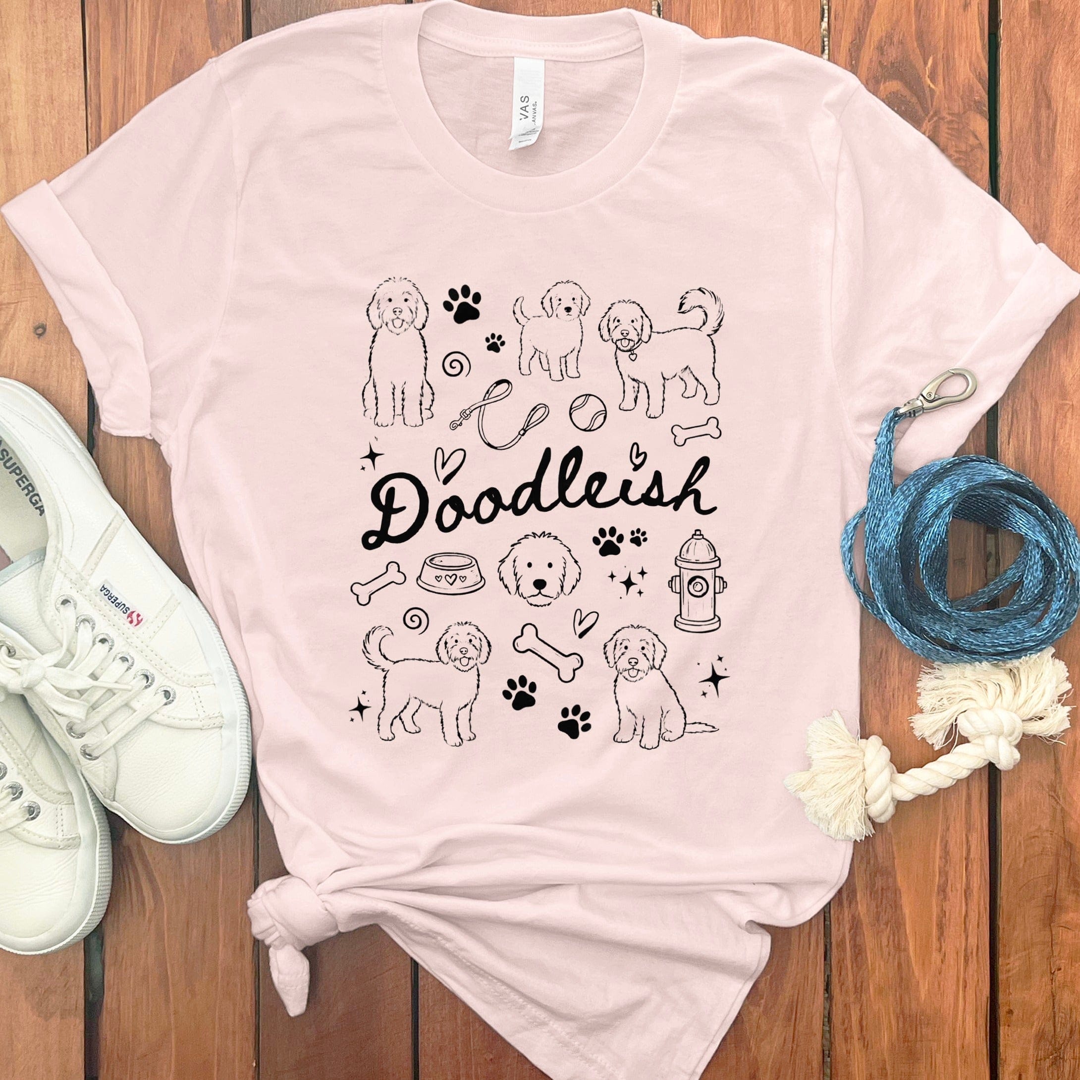 Doodle Dog T-Shirt in Soft Pink / S by Puppy Jo