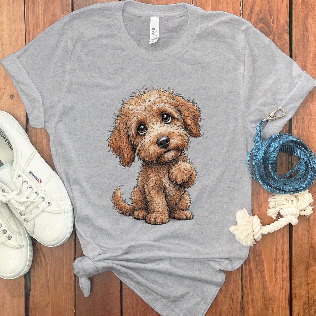 Doodle Eyes T-Shirt in Athletic Heather / M by Puppy Jo