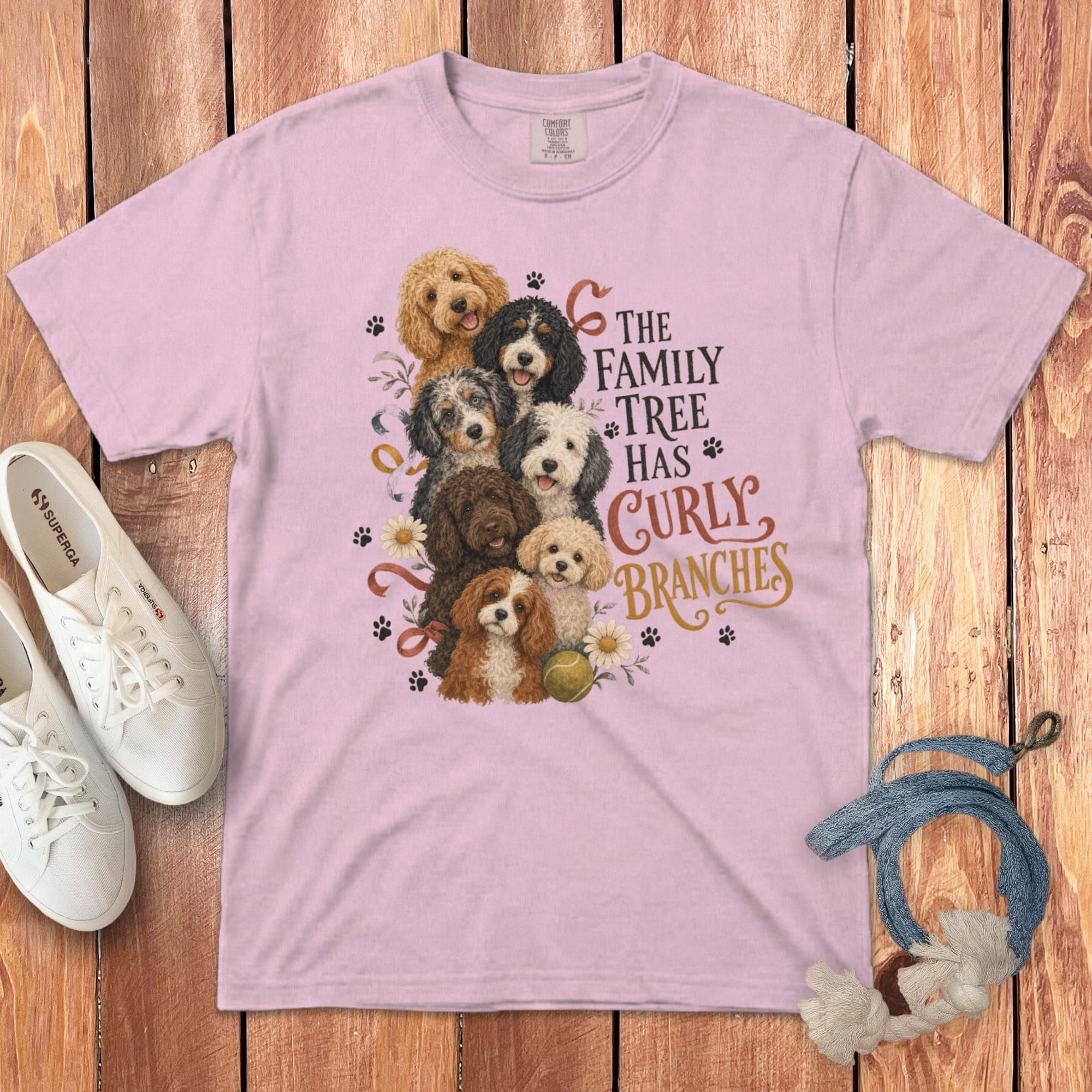 Doodle Family Tree Signature T-Shirt in Blossom / S by Puppy Jo