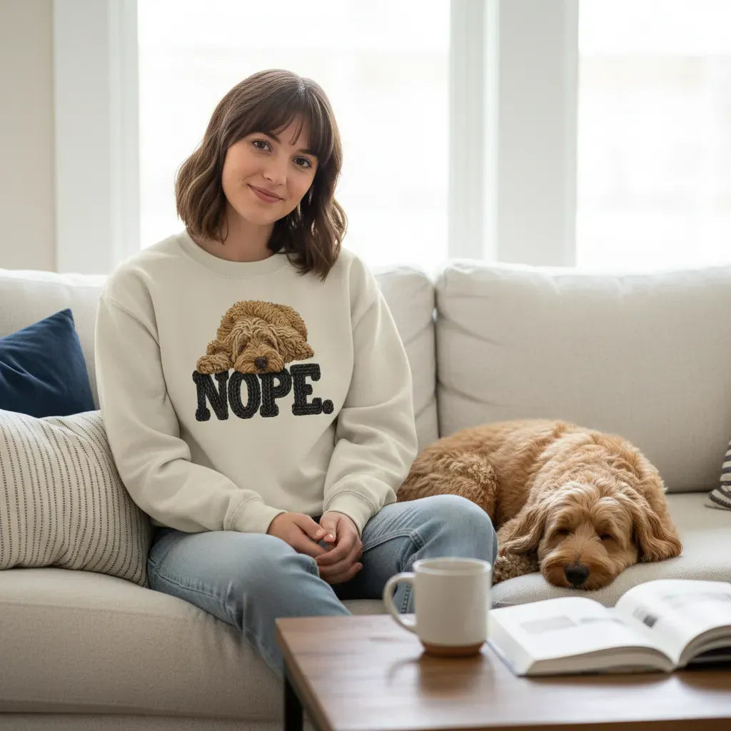 Doodle Faux Yarn Nope Sweatshirt in by Puppy Jo