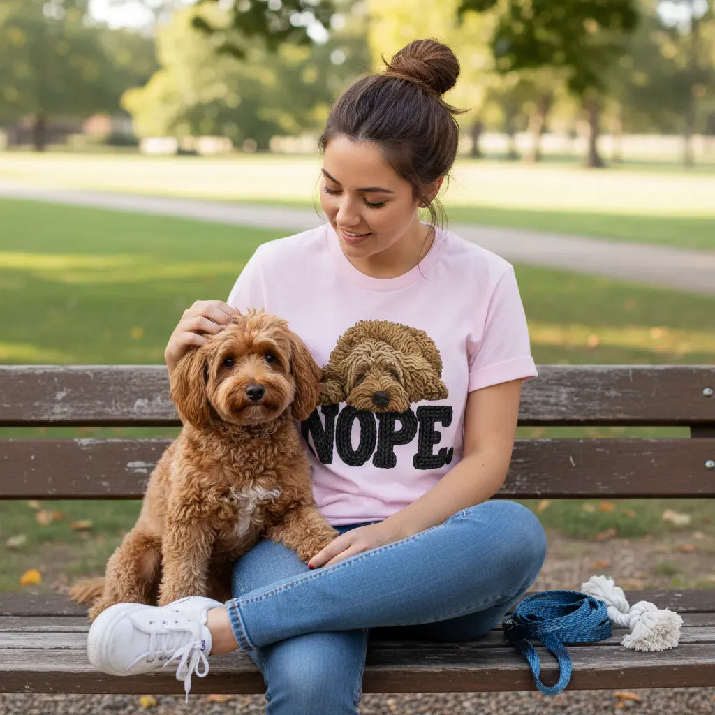 Doodle Faux Yarn Nope T-Shirt in by Puppy Jo