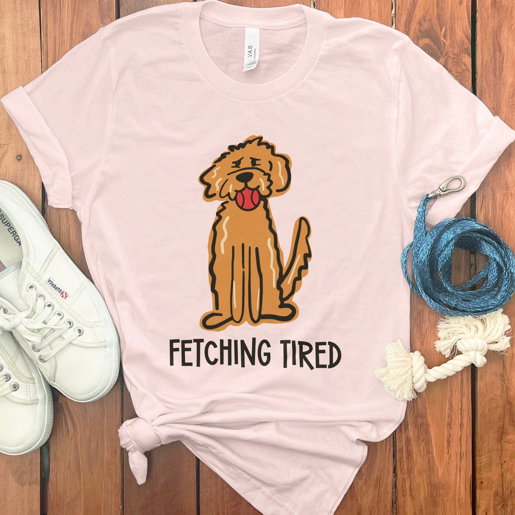 Doodle Fetching Tired T-Shirt in Soft Pink / S by Puppy Jo