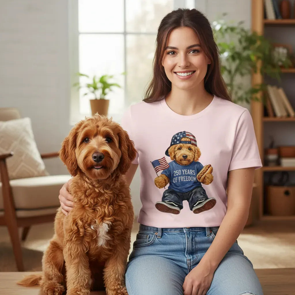 Doodle Freedom Bear T-Shirt in by Puppy Jo