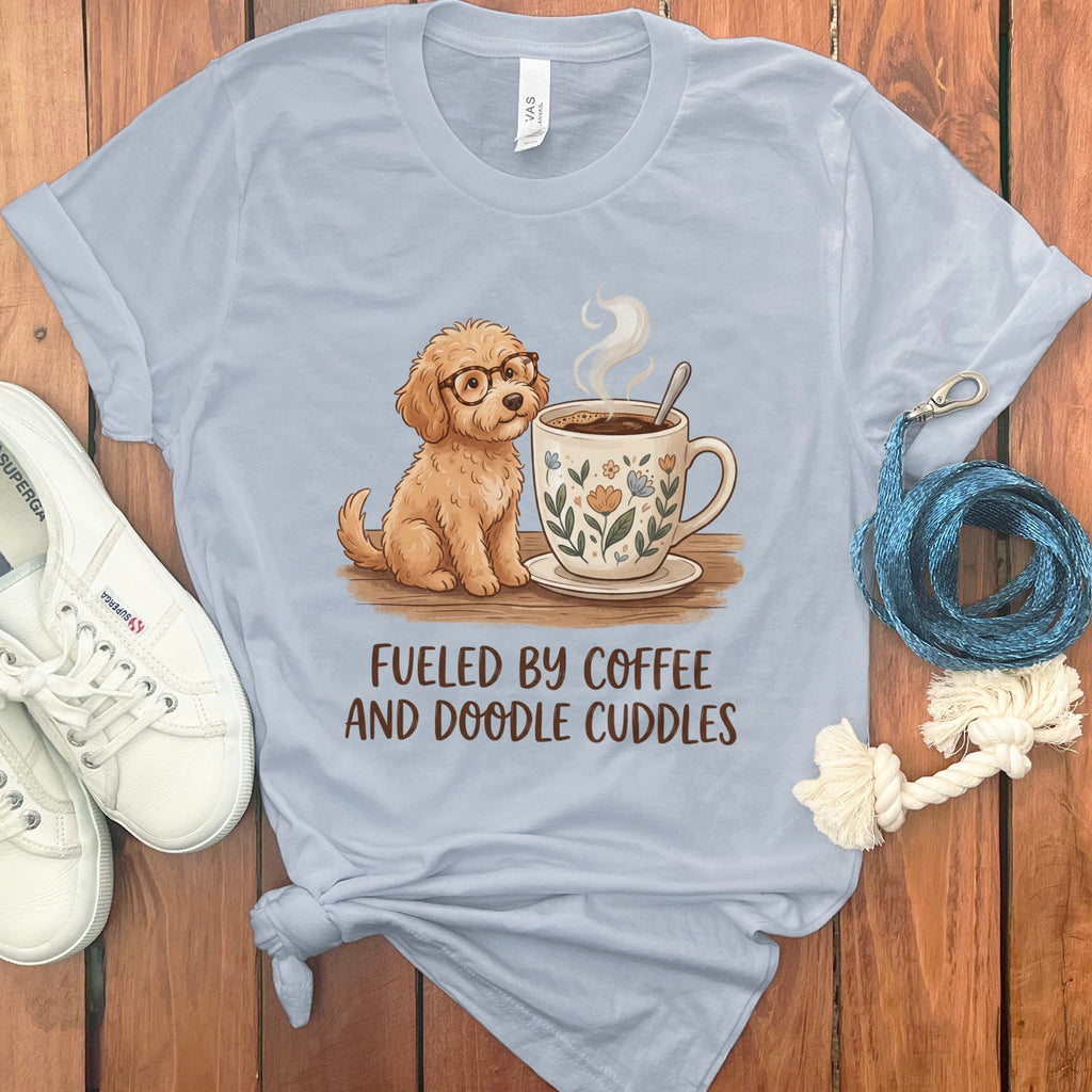 Doodle Fueled T-Shirt in Light Blue / S by Puppy Jo