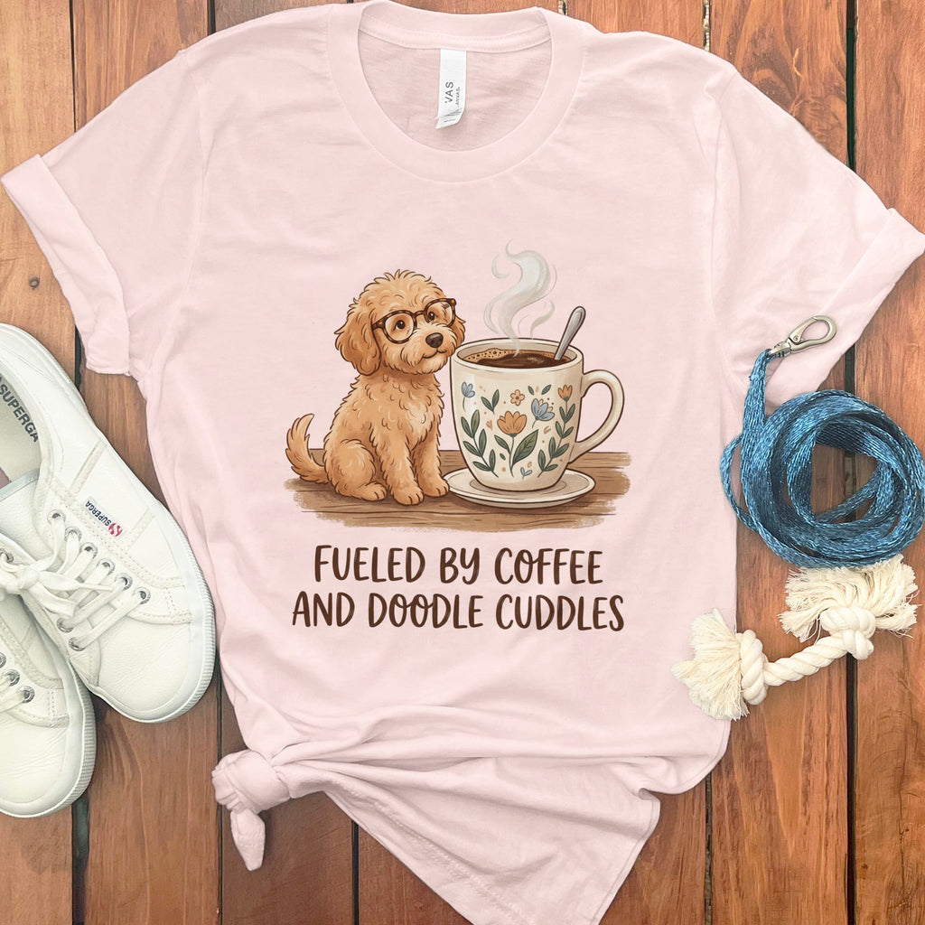 Doodle Fueled T-Shirt in Soft Pink / S by Puppy Jo