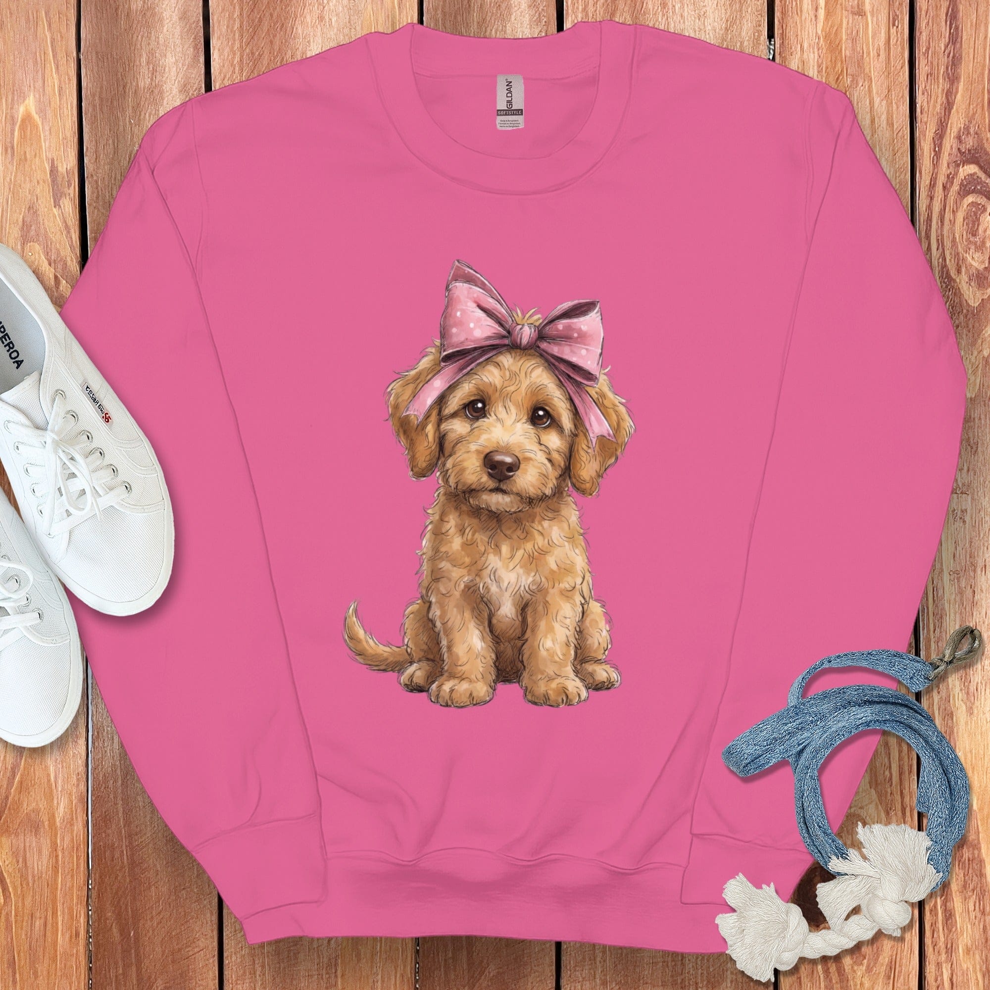 Doodle Girl Sweatshirt in Heliconia / S by Puppy Jo