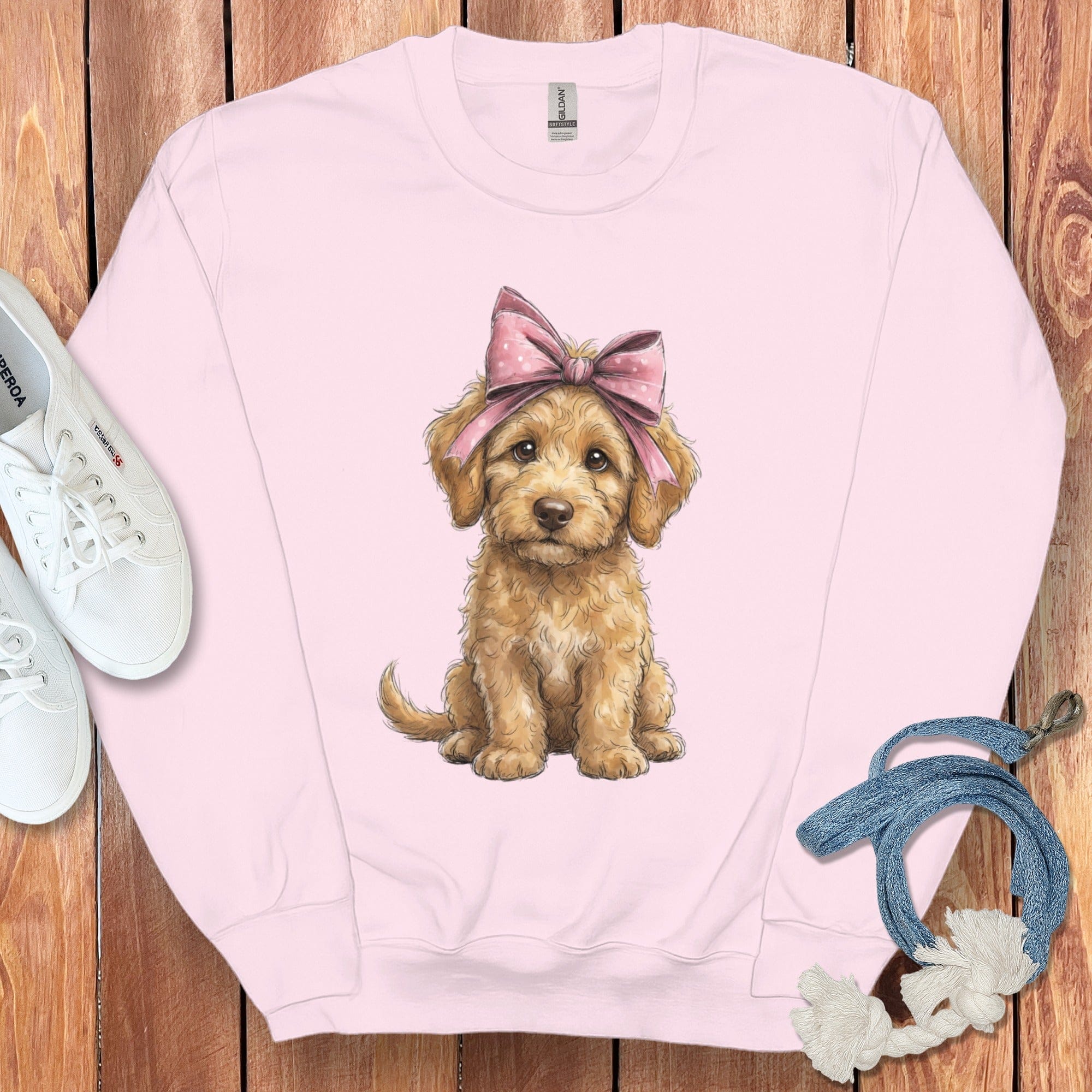 Doodle Girl Sweatshirt in Light Pink / S by Puppy Jo