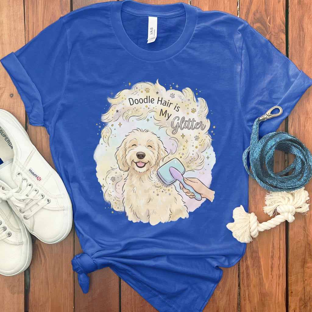 Doodle Glitter T-Shirt in True Royal / S by Puppy Jo