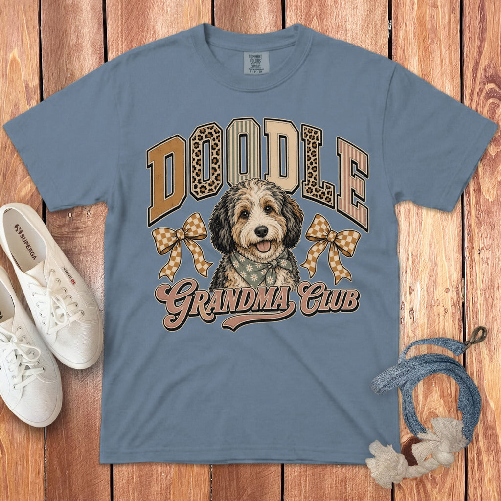 Doodle Grandma Club Signature T-Shirt in Blue Jean / S by Puppy Jo