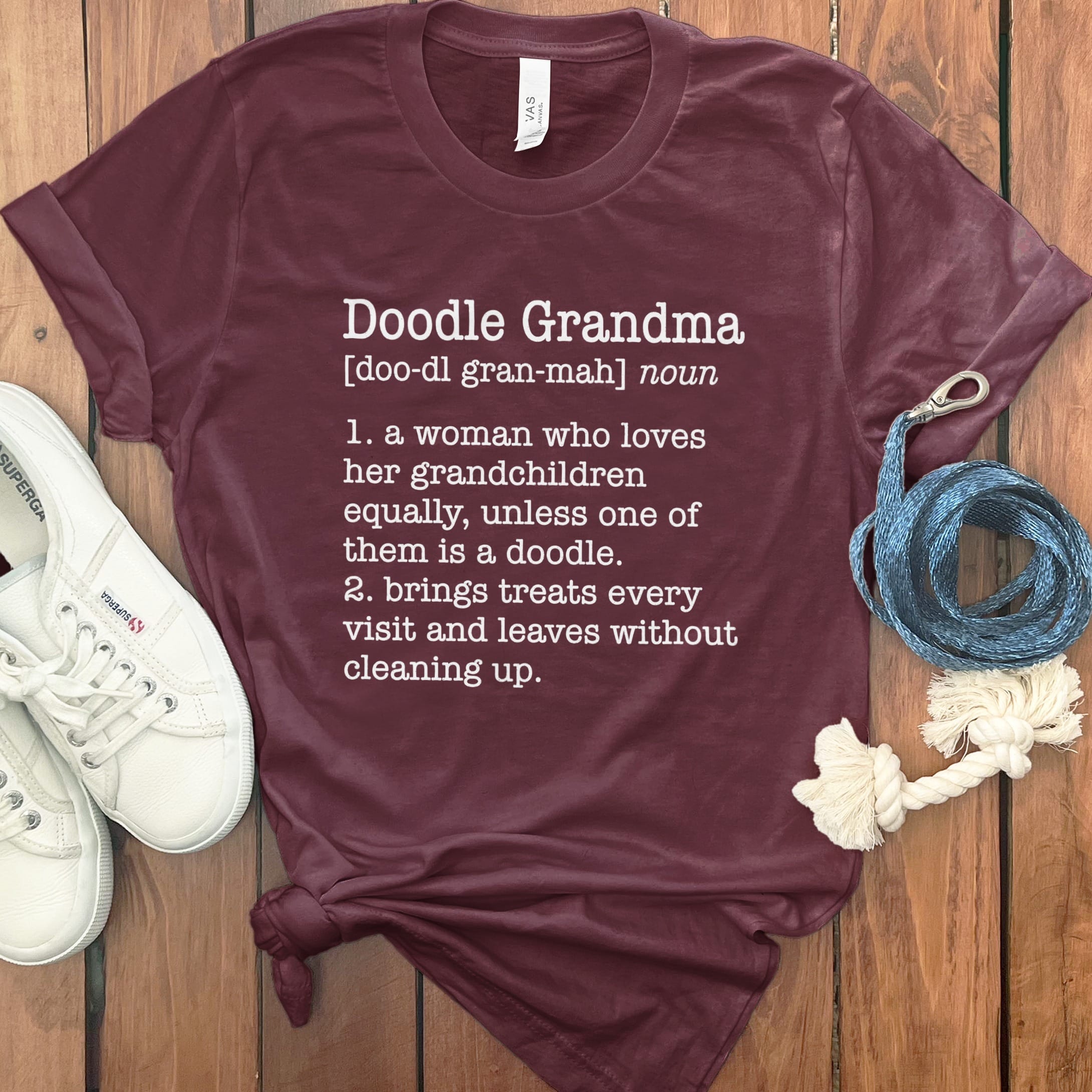 Doodle Grandma Dictionary T-Shirt in Maroon / S by Puppy Jo