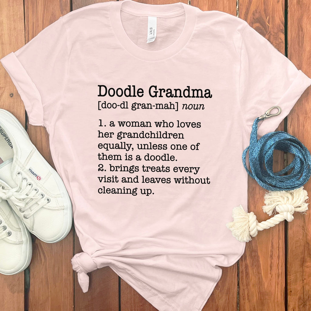 Doodle Grandma Dictionary T-Shirt in Soft Pink / S by Puppy Jo