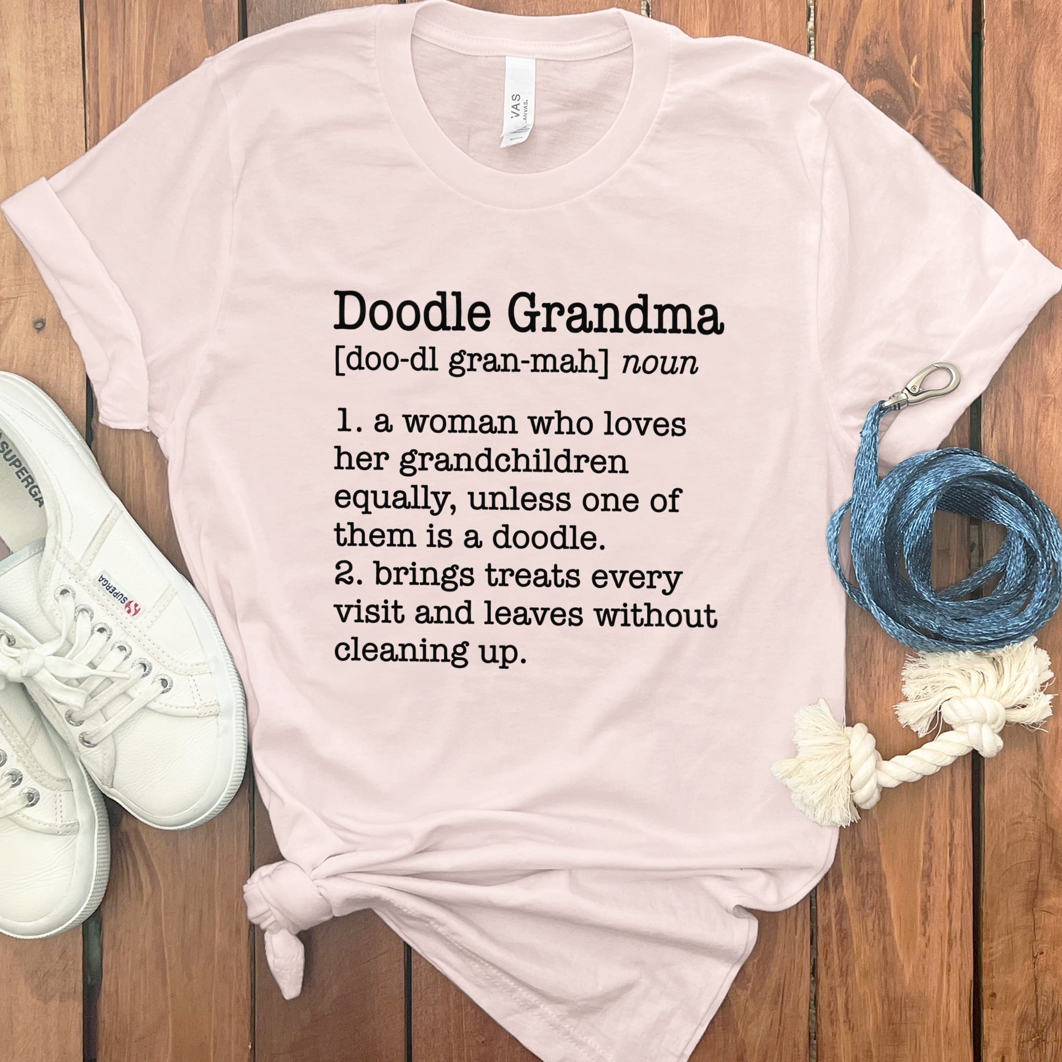 Doodle Grandma Dictionary T-Shirt in Soft Pink / S by Puppy Jo