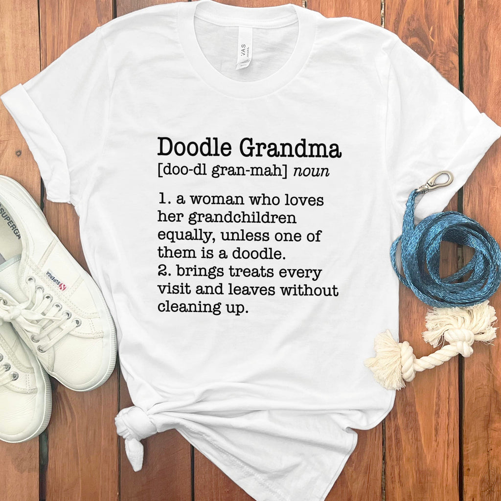 Doodle Grandma Dictionary T-Shirt in White / S by Puppy Jo