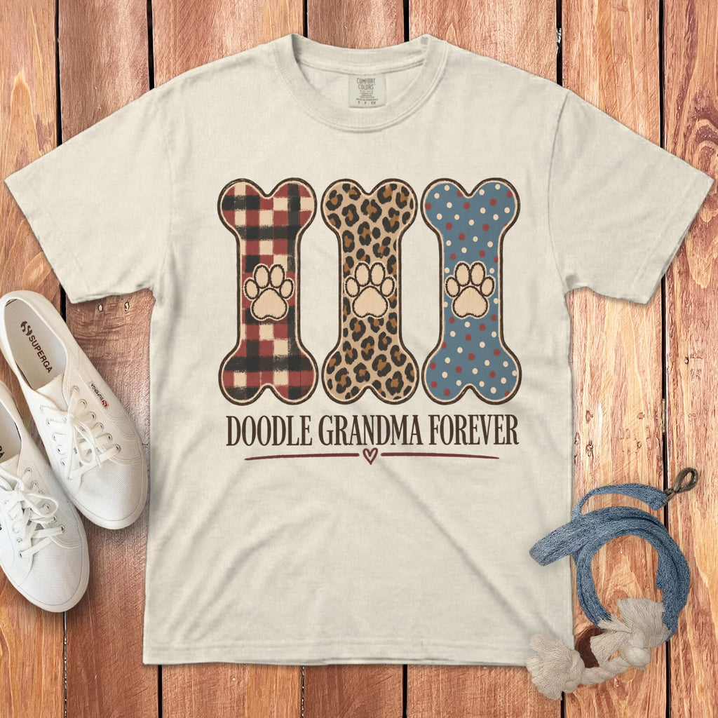 Doodle Grandma Forever Signature T-Shirt in Ivory / M by Puppy Jo