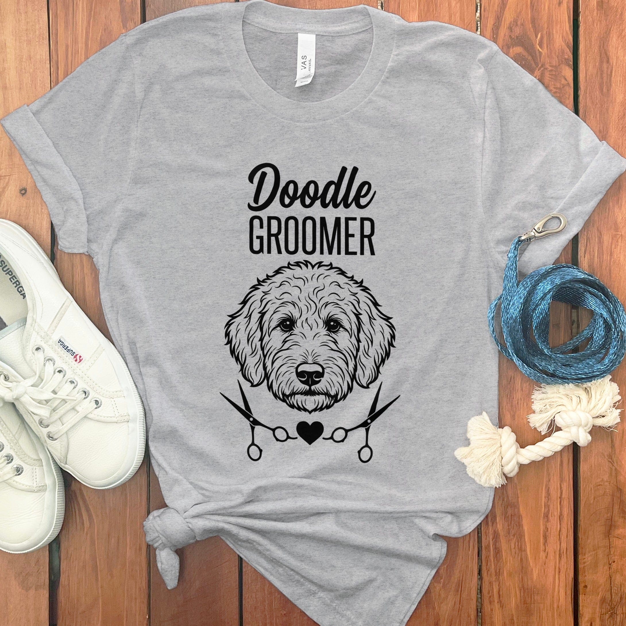 Doodle Groomer T-Shirt in Athletic Heather / S by Puppy Jo