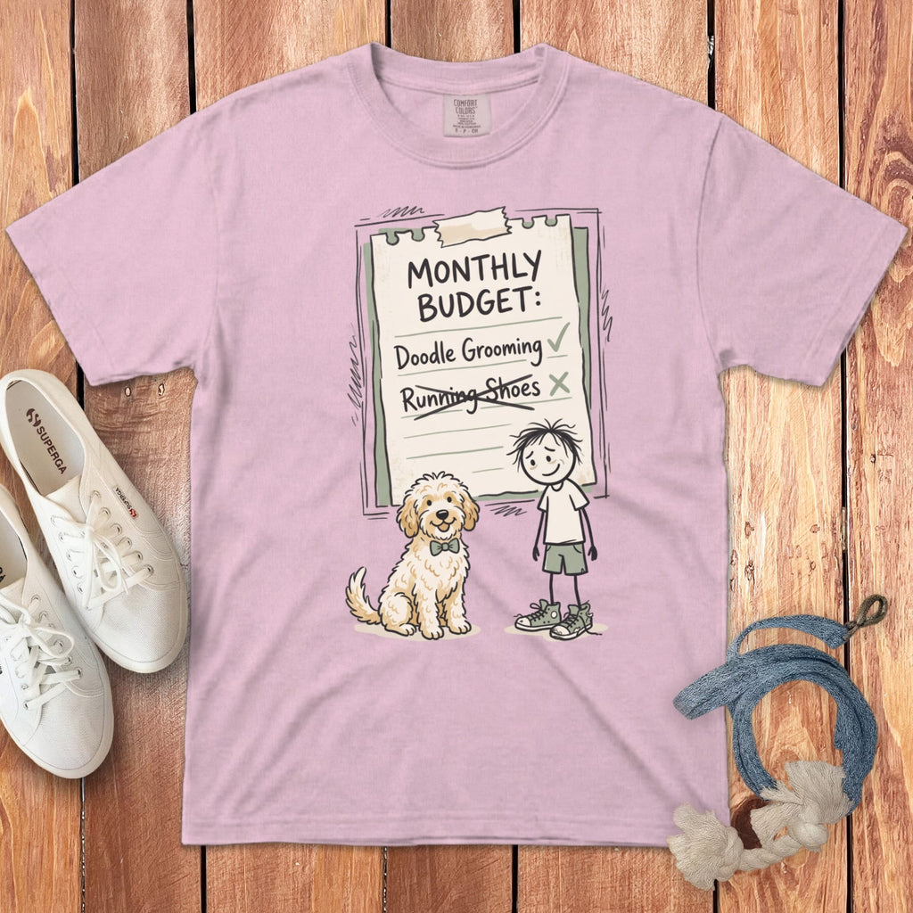Doodle Grooming Budget Signature T-Shirt in S / Blossom by Puppy Jo