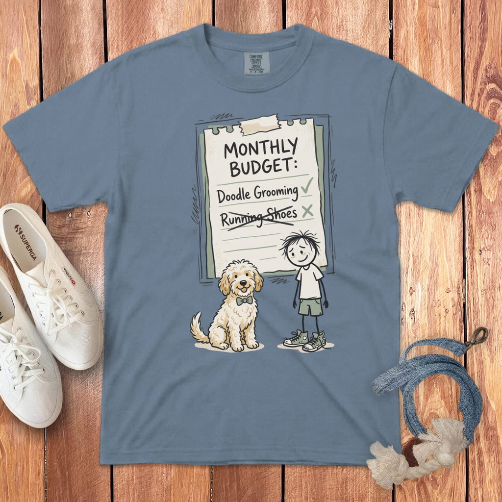 Doodle Grooming Budget Signature T-Shirt in S / Blue Jean by Puppy Jo