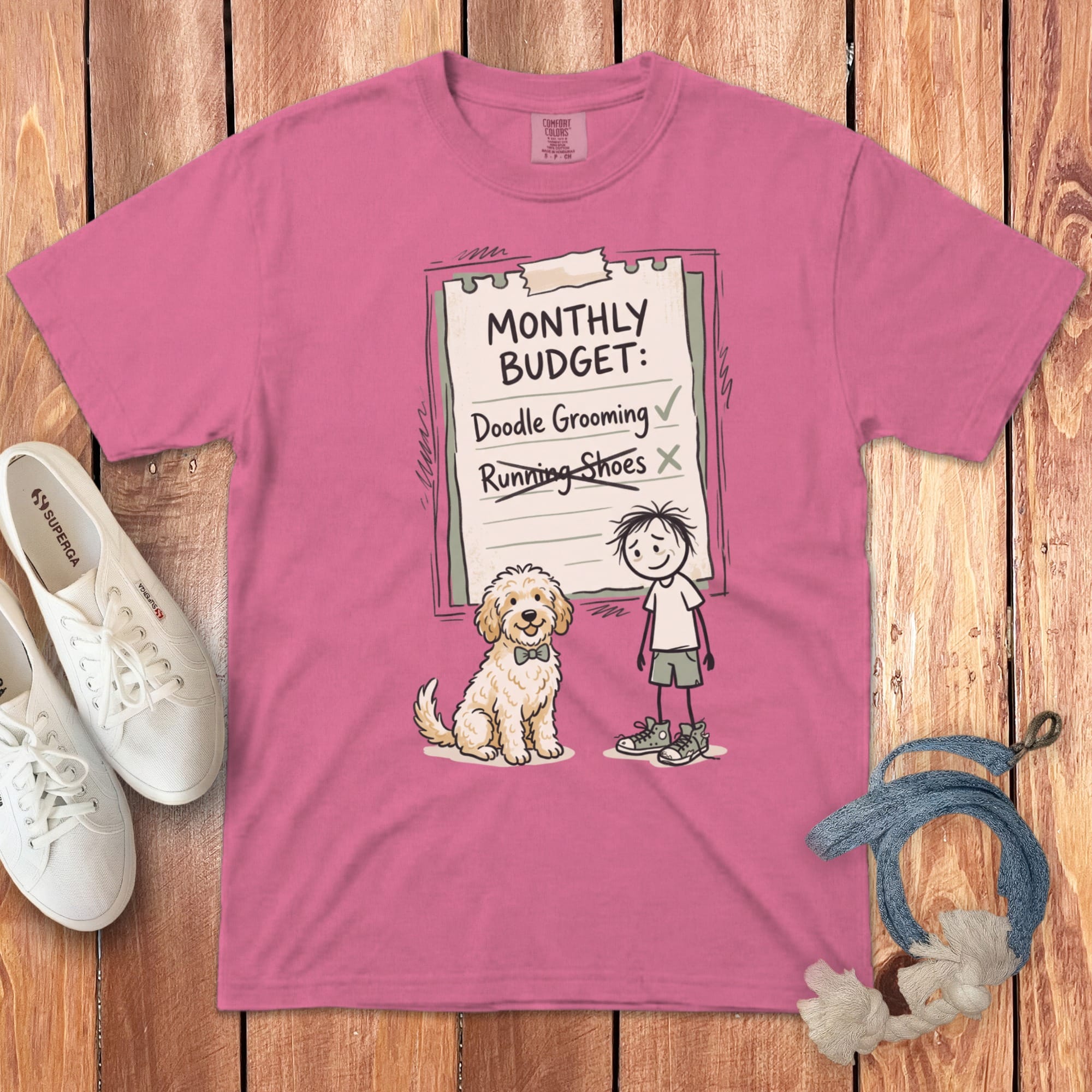 Doodle Grooming Budget Signature T-Shirt in S / Crunchberry by Puppy Jo
