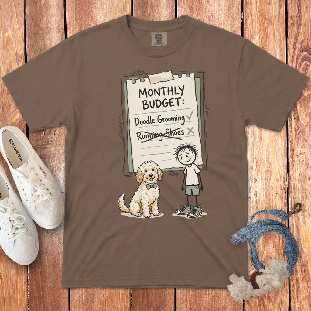 Doodle Grooming Budget Signature T-Shirt in S / Espresso by Puppy Jo