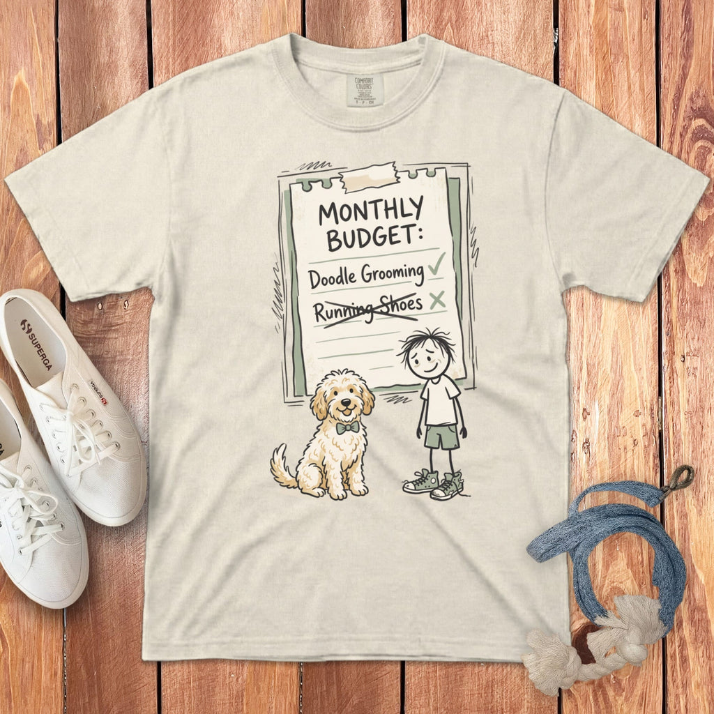 Doodle Grooming Budget Signature T-Shirt in S / Ivory by Puppy Jo