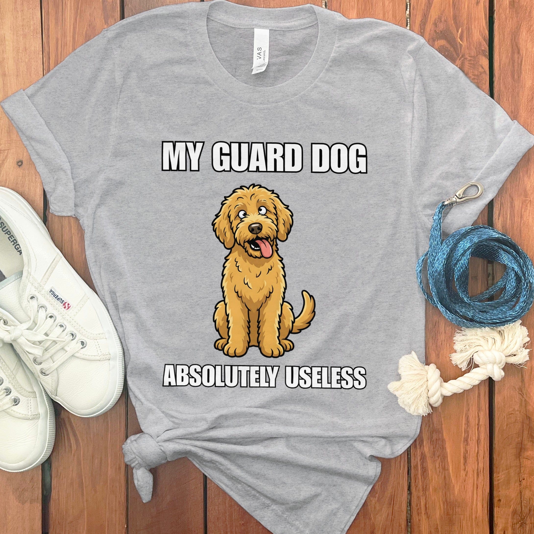 Doodle Guard Dog T-Shirt in Athletic Heather / S by Puppy Jo