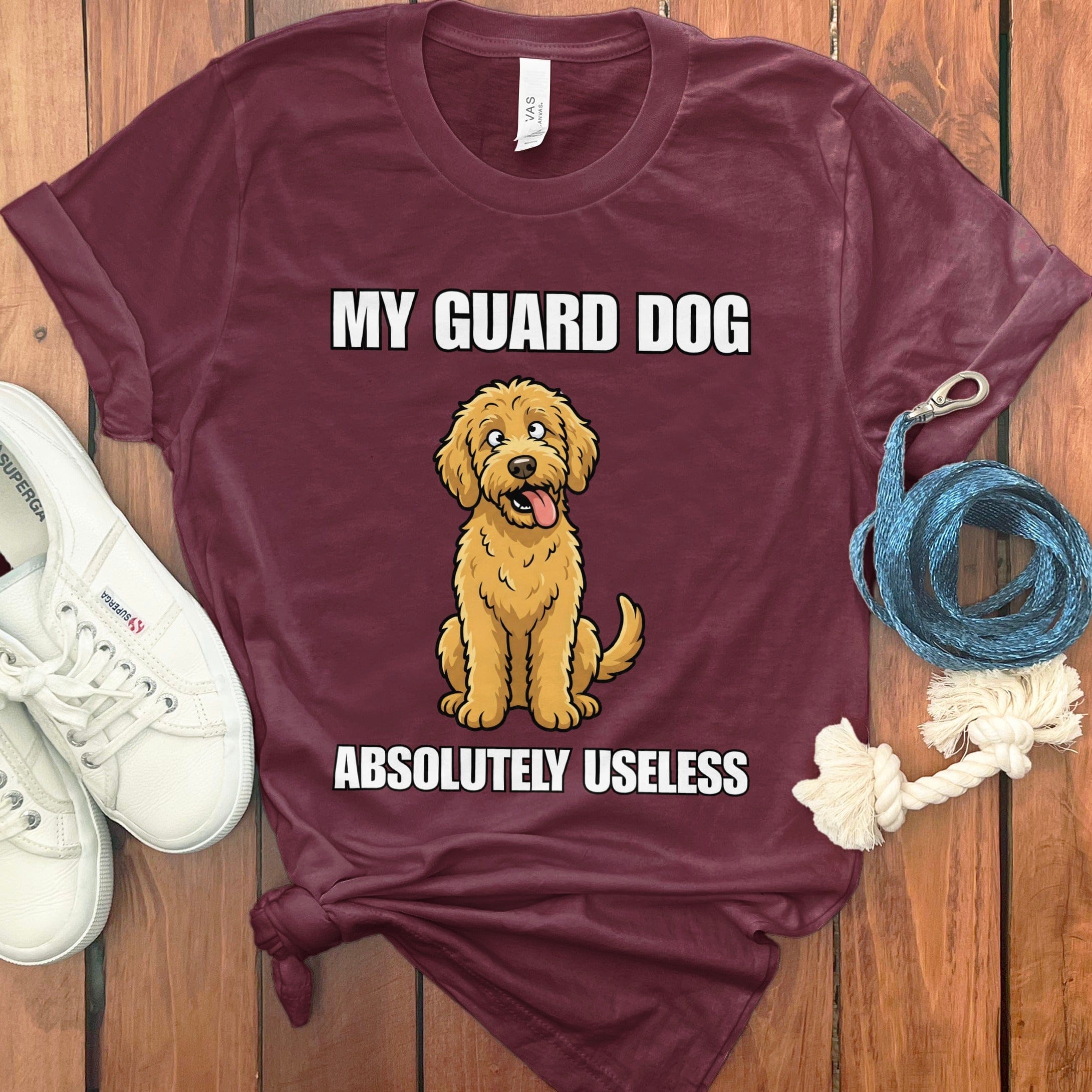 Doodle Guard Dog T-Shirt in Maroon / S by Puppy Jo