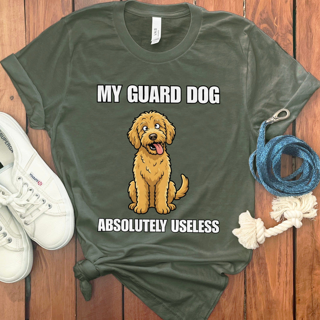 Doodle Guard Dog T-Shirt in Military Green / S by Puppy Jo