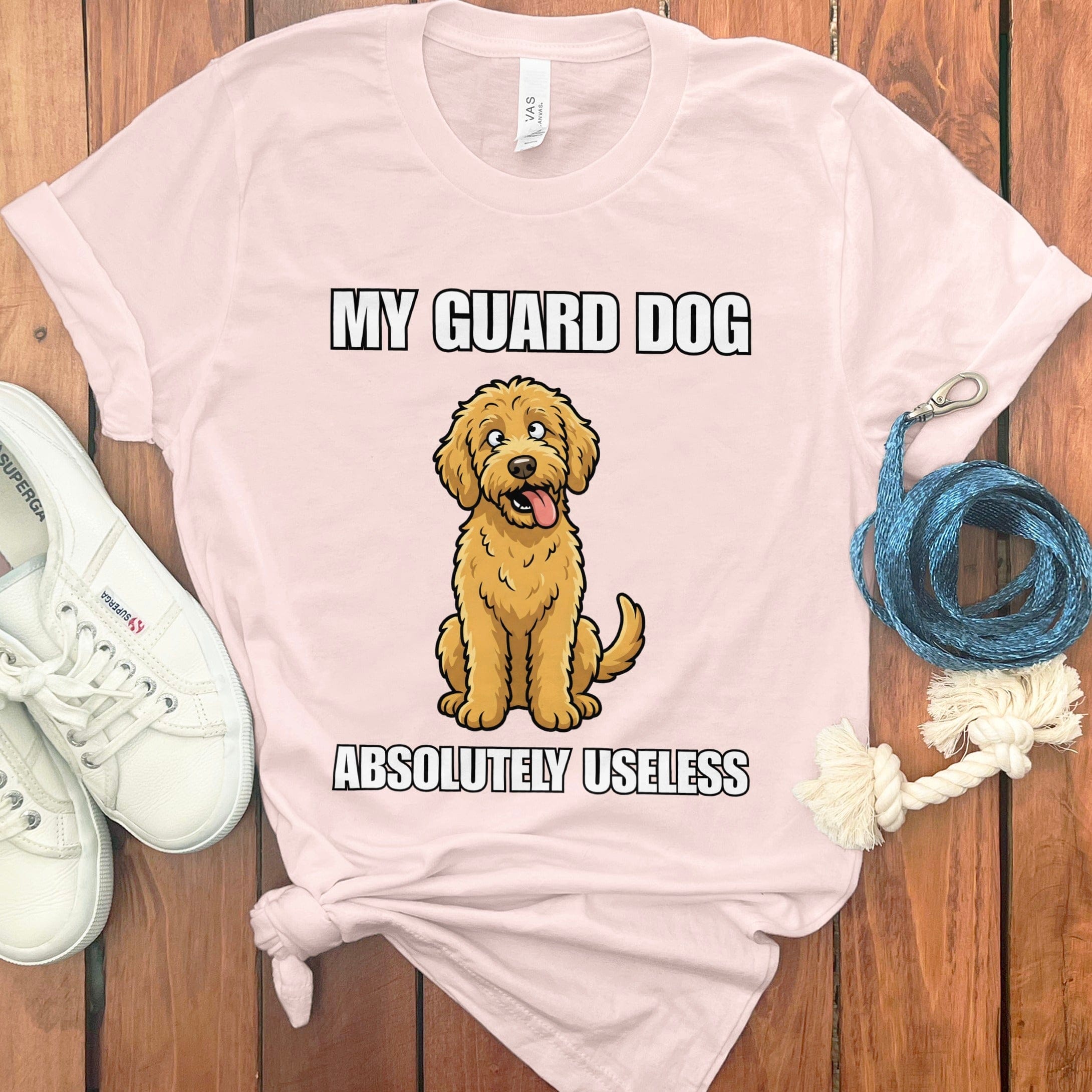 Doodle Guard Dog T-Shirt in Soft Pink / S by Puppy Jo