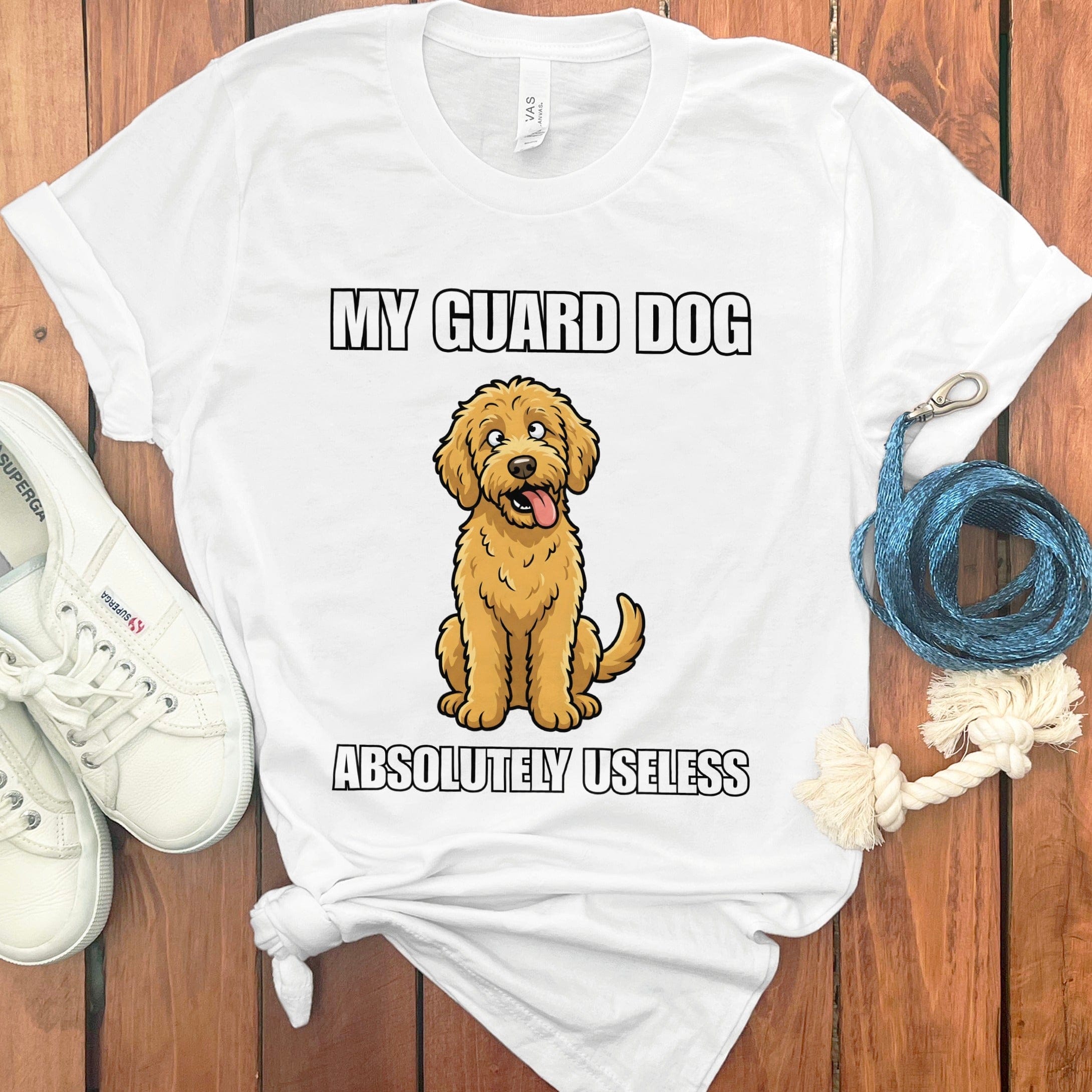 Doodle Guard Dog T-Shirt in White / S by Puppy Jo