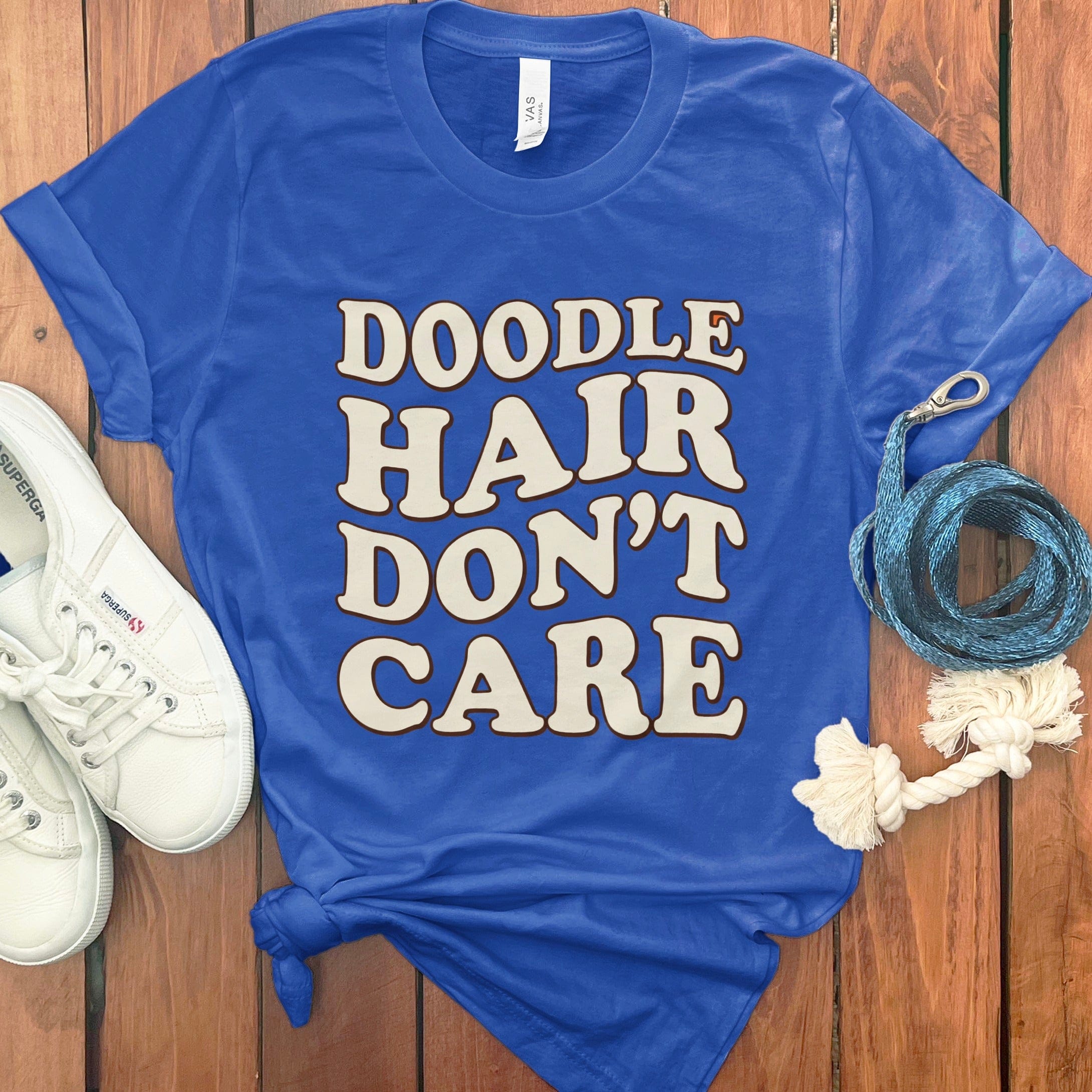 Doodle Hair Dont Care T-Shirt in True Royal / S by Puppy Jo