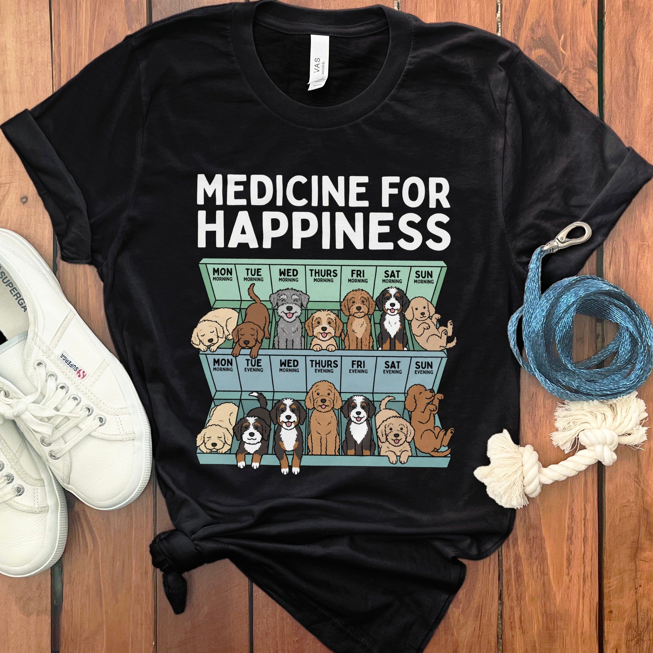 Doodle Happiness T-Shirt in Black / S by Puppy Jo