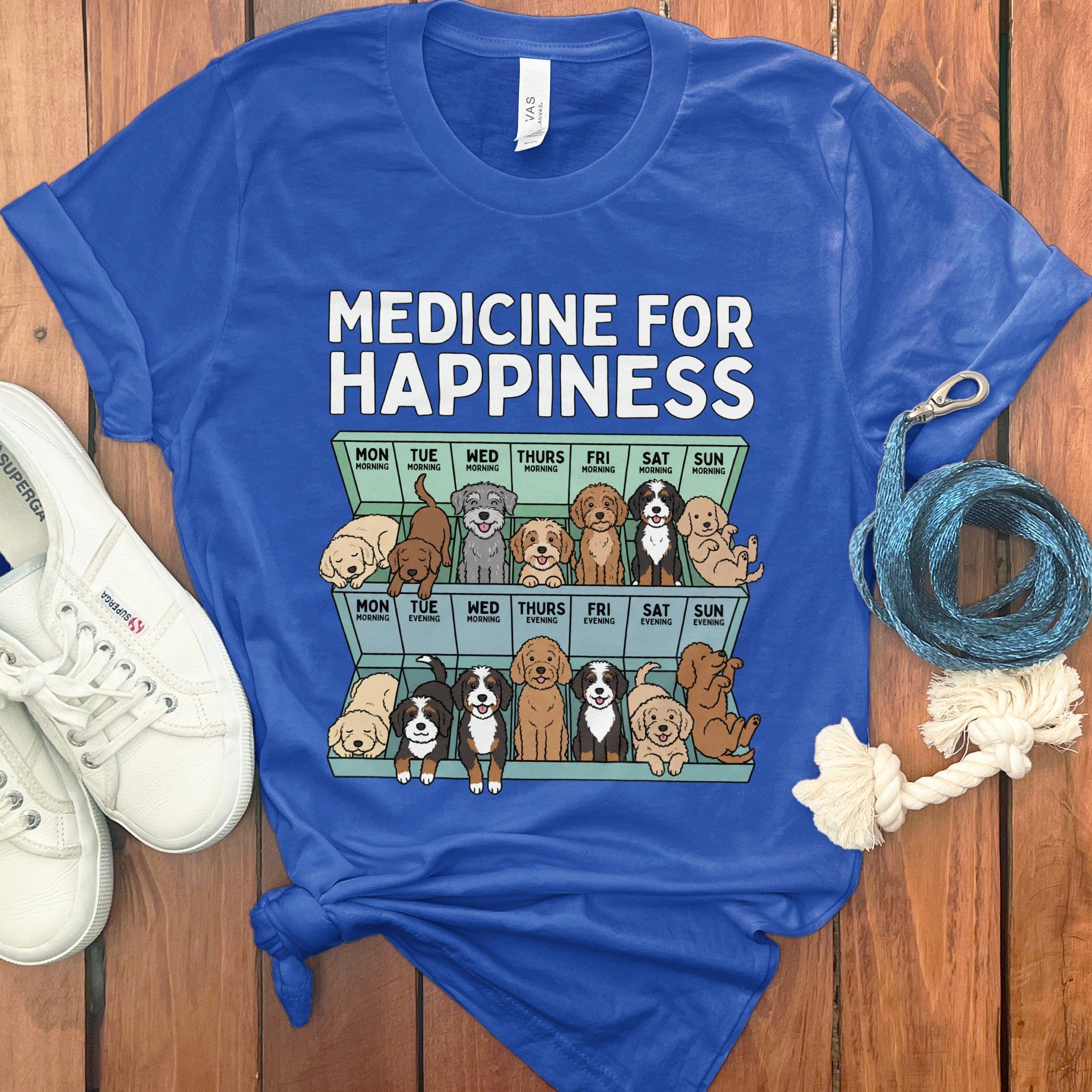 Doodle Happiness T-Shirt in True Royal / S by Puppy Jo