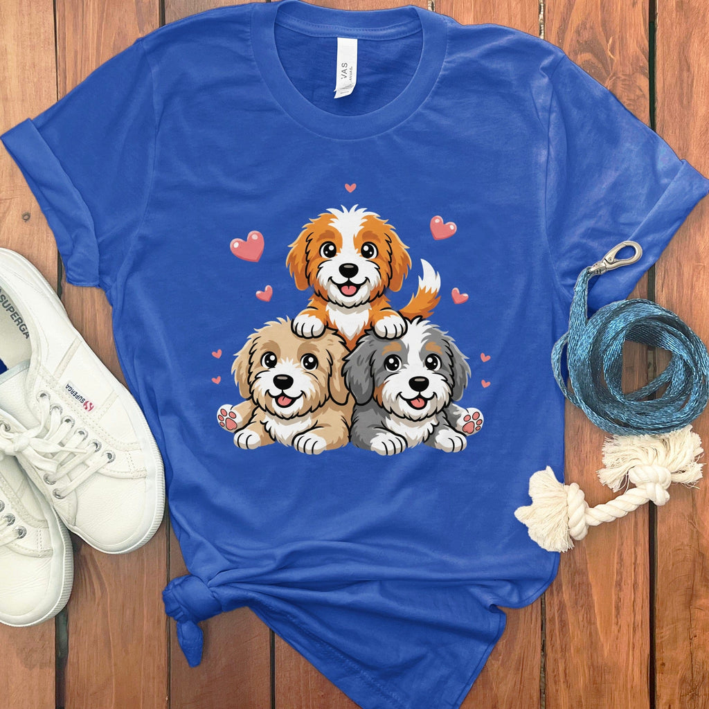 Doodle Hearts T-Shirt in True Royal / S by Puppy Jo